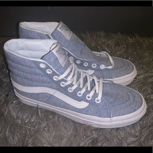 New Vans Sk8 Hi Slim Speckle Jersey Blue Womens 5